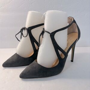 DAYA BY ZENDAYA Aaron Gray Suede Stiletto Pumps Size 6.5
